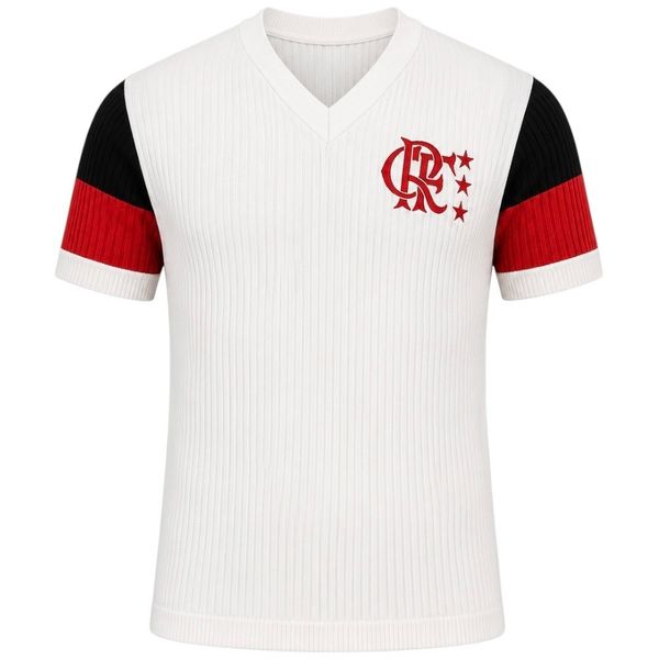 CAMISETA FLAMENGO HOME TRICOT 1981 BCO/VRM MASC 