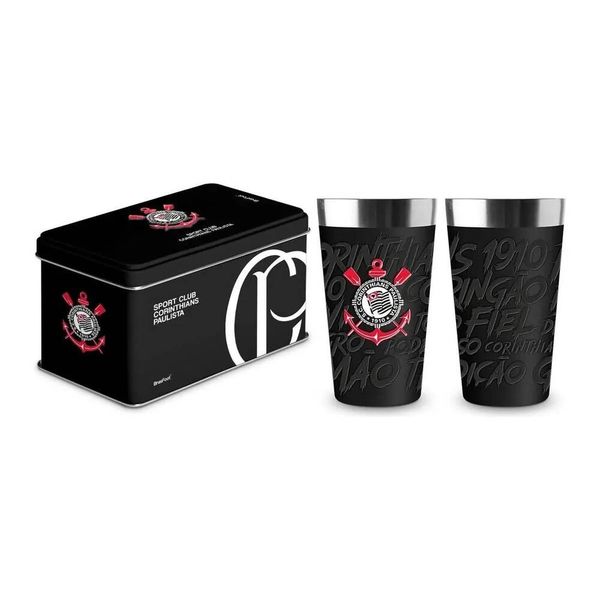 COPO CORINTHIANS TÉRMICO NEW STONE LATA RELEVO 473ML 