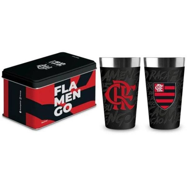 COPO FLAMENGO TÉRMICO NEW STONE LATA RELEVO 473ML 