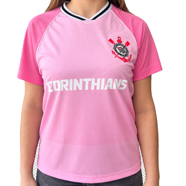 CAMISETA CORINTHIANS AMPARO ROSA FEM 