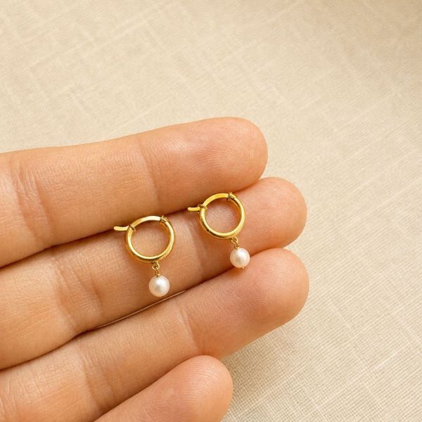Brinco Argola Baby- Pérola