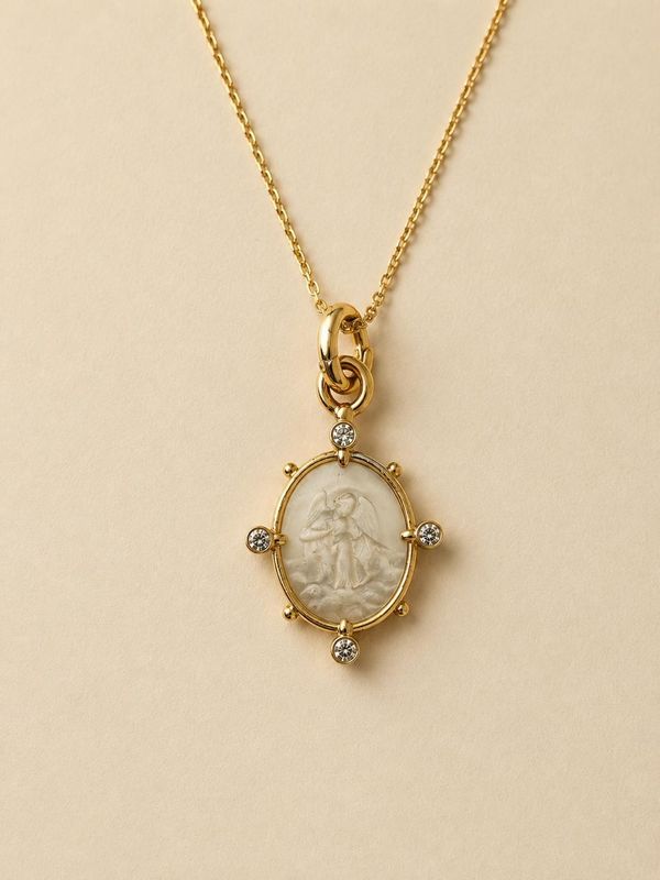 Pingente Argola Oval- Anjo da Guarda 