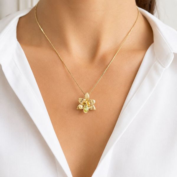 Colar Orquídea - Peridoto
