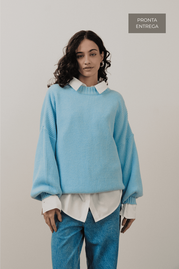 Foto do produto BLUSA TRICOT HERANÇA - AZUL CELESTE