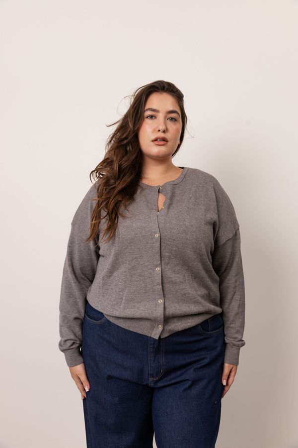 Foto do produto CARDIGAN TRICOT CORE - CINZA MESCLA