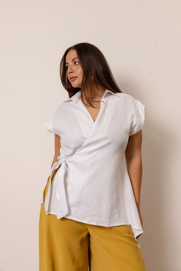 Foto do produto BLUSA PURO LINHO ALMA - BRANCO