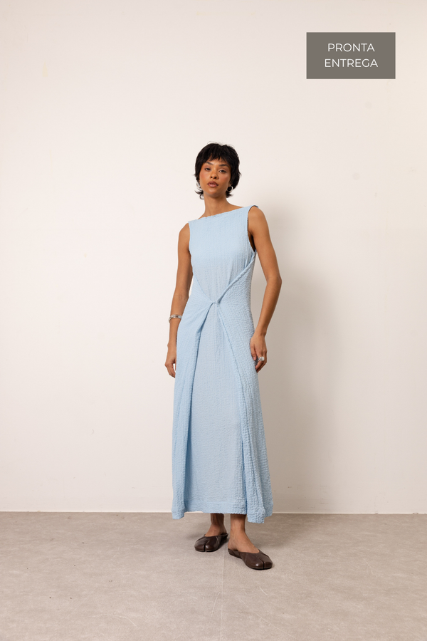 Foto do produto VESTIDO MEMÓRIA - AZUL CELESTE