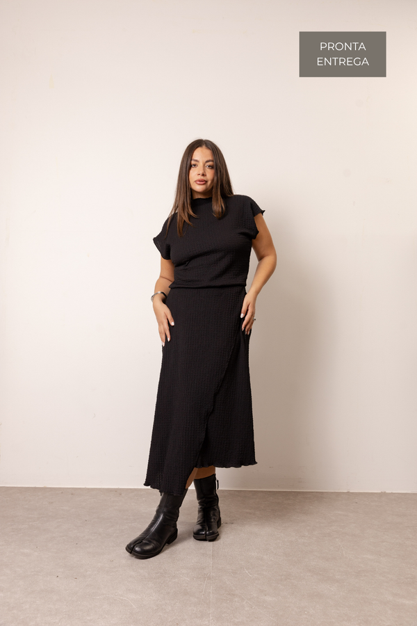 Foto do produto SAIA MIDI MEMÓRIA - PRETO