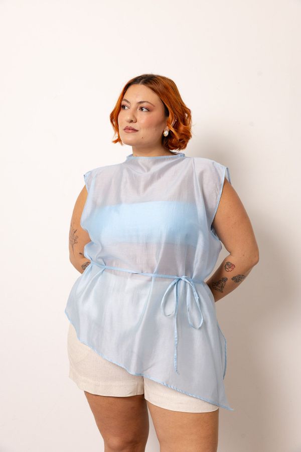 Foto do produto BLUSA ORGANZA AURA - AZUL SERENO