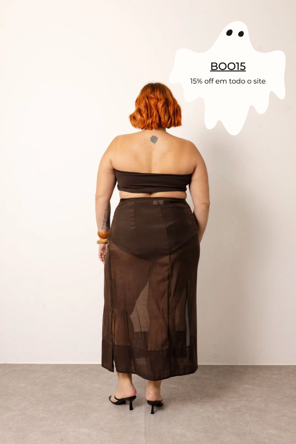 Foto do produto SAIA ORGANZA FADE - CHOCOLATE
