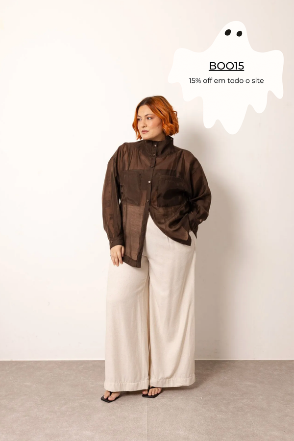 Foto do produto CAMISA ORGANZA AURA - CHOCOLATE