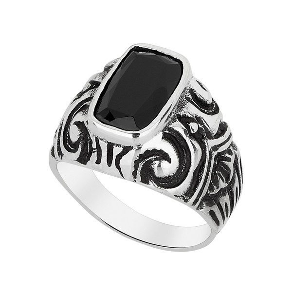 Anel - Baroque 100% Prata & Ônix | Ring – Baroque 100% Silver and Ônix