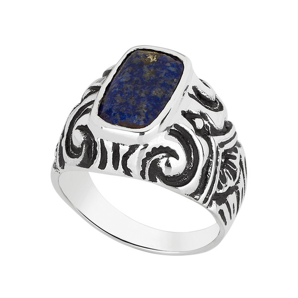 Anel - Baroque 100% Prata & Lápis Lazúli | Ring – Baroque 100% Silver and Lápis Lazúli