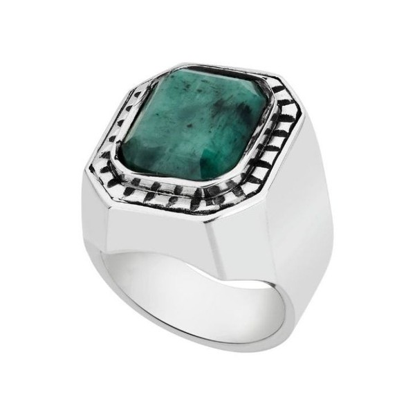 Anel - Palazzo 100% Prata & Esmeralda | Ring - Palazzo 100% Silver & Emerald