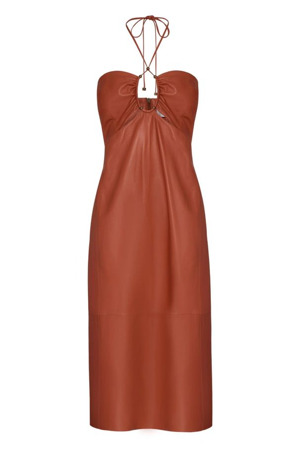 Foto do produto VESTIDO SERRES MIDI COURO