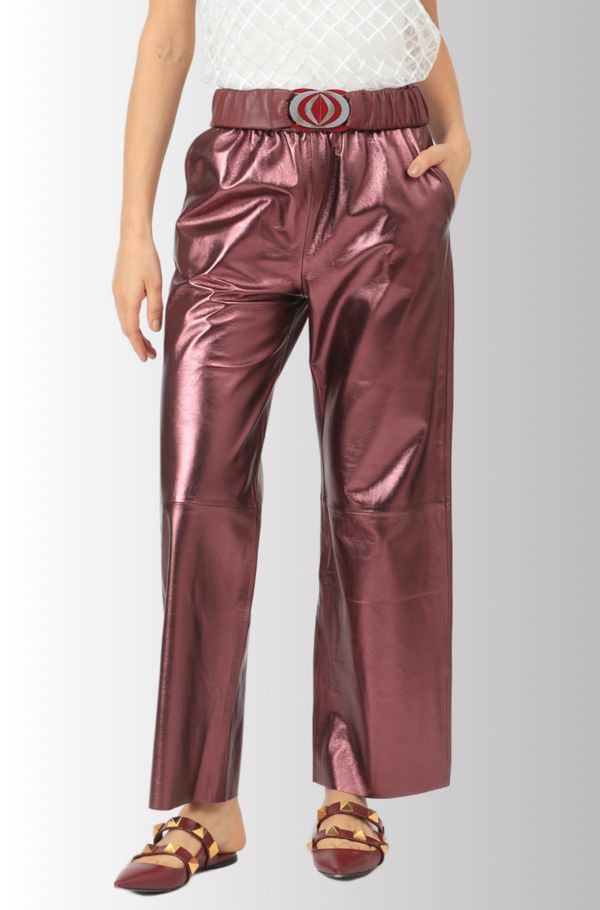 Foto do produto CALÇA ELENA LISA COURO METALIZADO