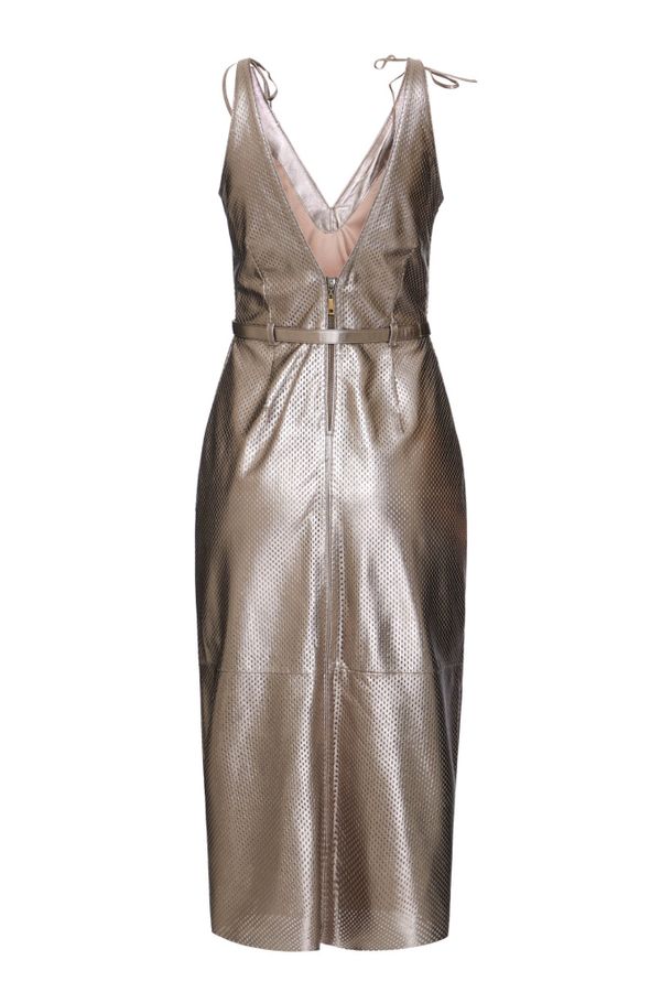 Foto do produto VESTIDO PATI LASER COURO METALIZADO