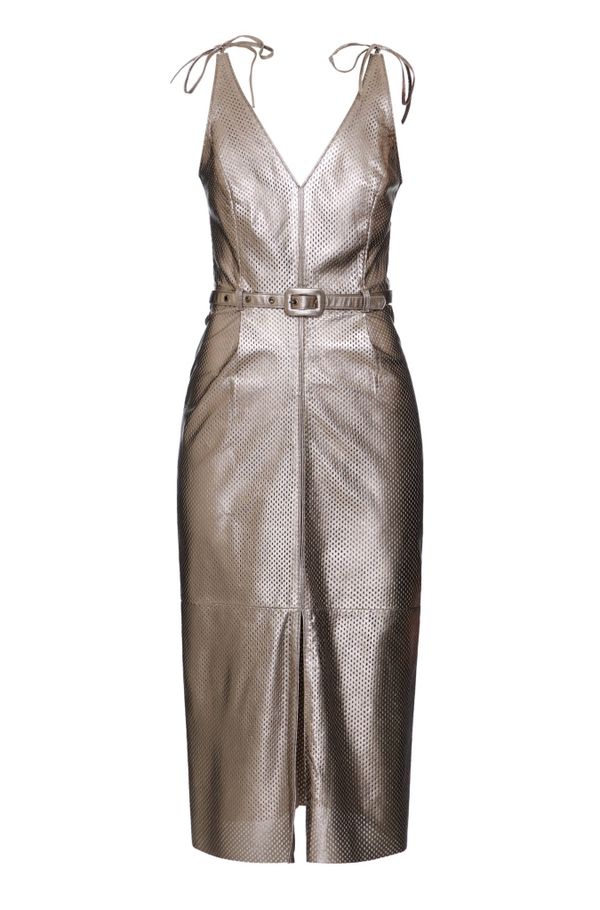 Foto do produto VESTIDO PATI LASER COURO METALIZADO