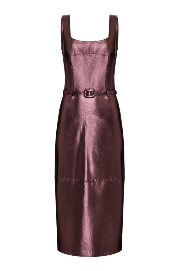 Foto do produto VESTIDO MARILIA COURO METALIZADO