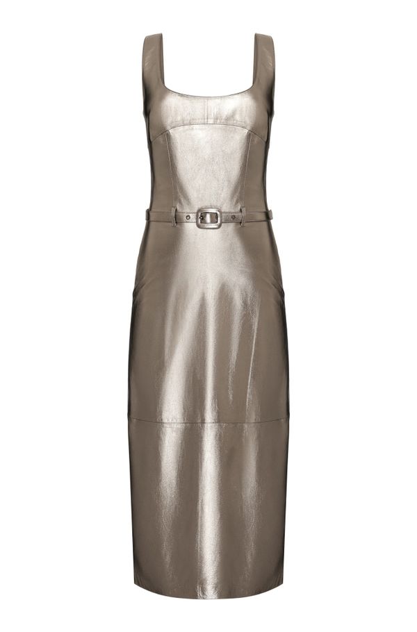 Foto do produto VESTIDO MARILIA COURO METALIZADO