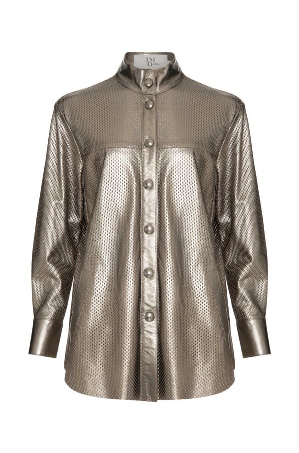 Foto do produto CAMISA SCALLA PERFUROS COURO METALIZADO