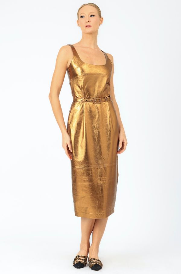 Foto do produto VESTIDO MARILIA COURO METALIZADO