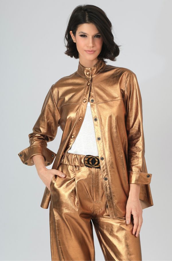 Foto do produto CAMISA SCALLA LISA COURO METALIZADO