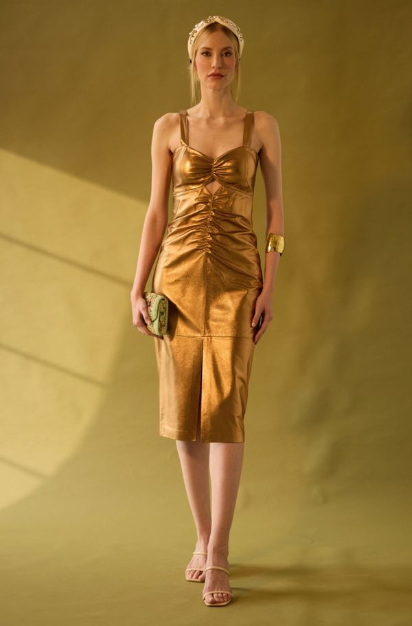 Foto do produto VESTIDO JUJU COURO METALIZADO 