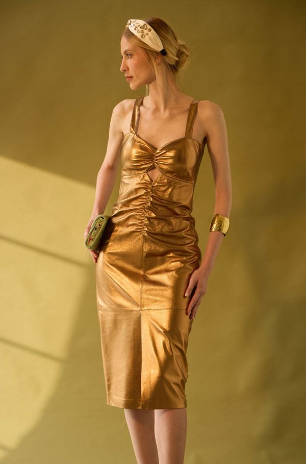 Foto do produto VESTIDO JUJU COURO METALIZADO 