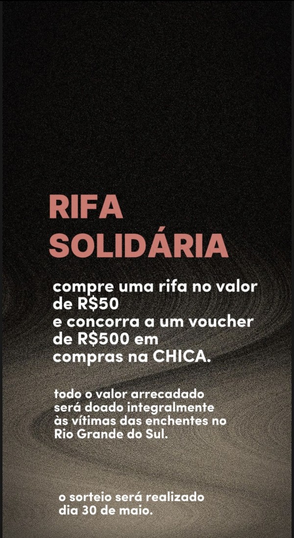 Foto do produto RIFA SOLIDÁRIA - ENCHENTE RS