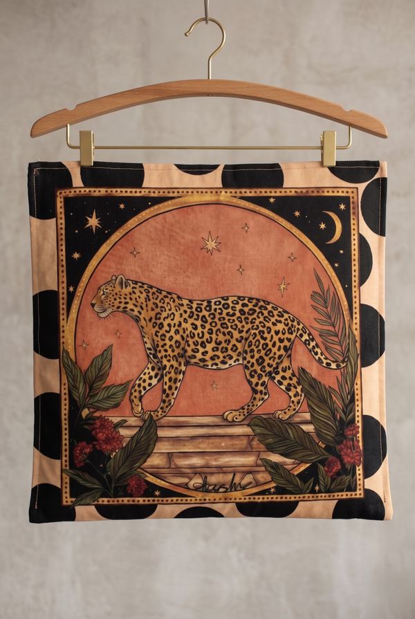 Foto do produto CAPA DE ALMOFADA LEOPARDO VINTAGE