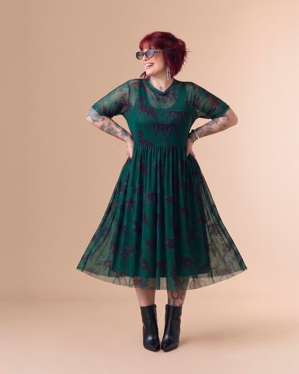 Foto do produto VESTIDO TULE PANTERA VERDE