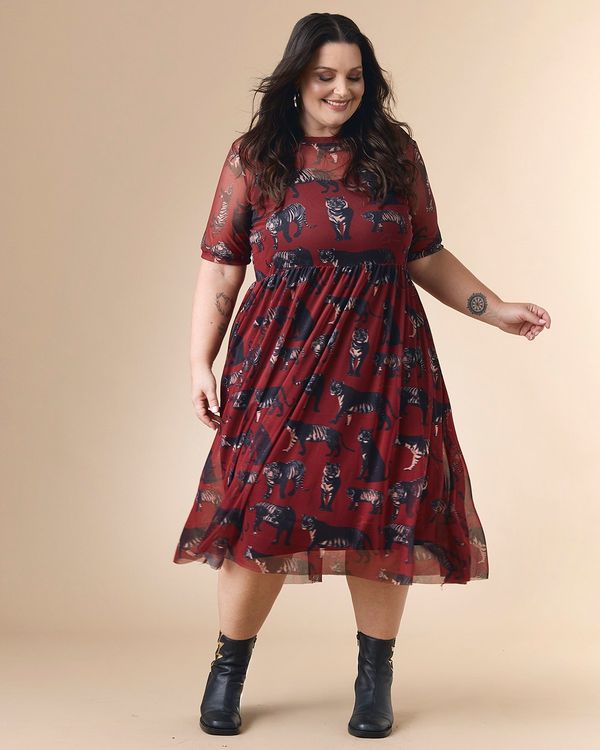 Foto do produto VESTIDO TULE TIGRE BORDÔ