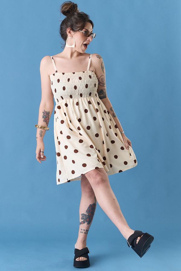Foto do produto VESTIDO LASTEX CHOCOLATE BRANCO
