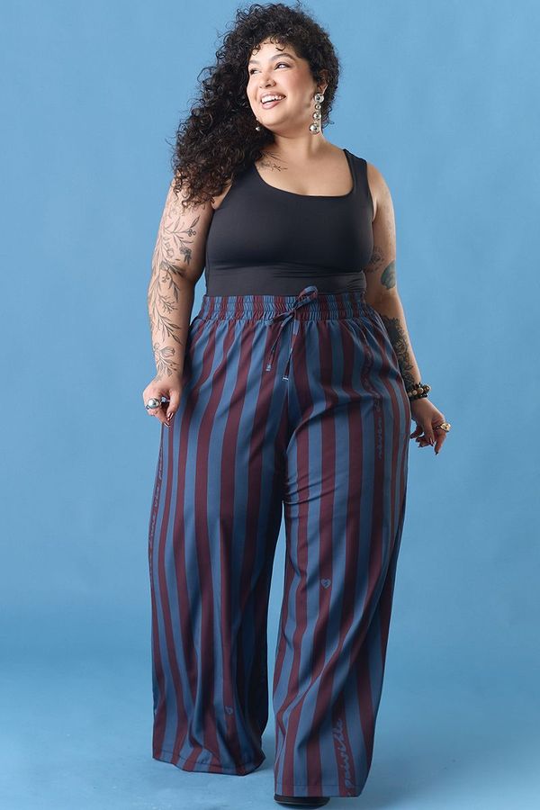 Foto do produto PANTALONA CHIC LISTRADA AZUL