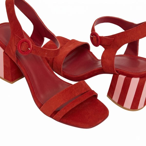 Foto do produto SALTO STRIPE MOOD CAMURÇA VERMELHO