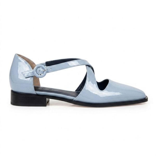 Foto do produto MARY PINGA FLAT VERNIZ AZUL BEBE