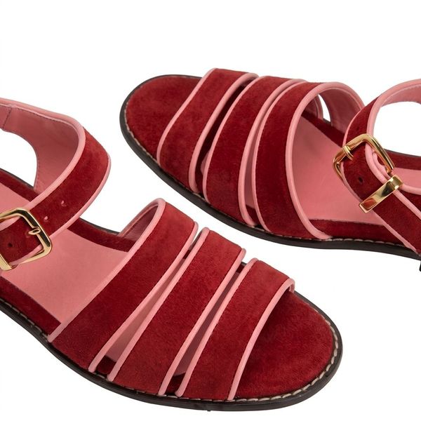 Foto do produto FLAT CARMEM CAMURÇA VERMELHO COM ROSA