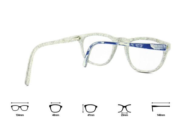 Óculos Araguaia - Azul com Branco/Branco Mare