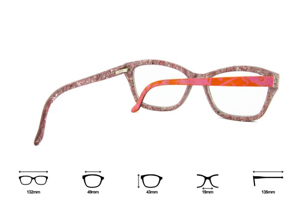 Óculos Veredas - Vermelho com Rosa/Rosa Mare