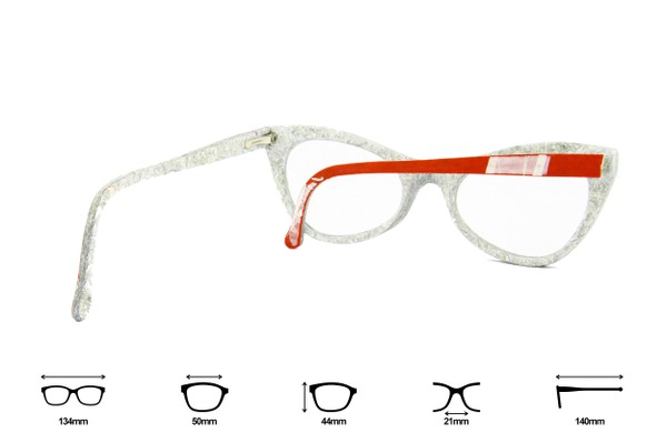 Óculos Emas - Vermelho com Branco/Branco Mare