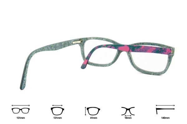 Óculos Cutia - Rosa com Verde/Verde Mare