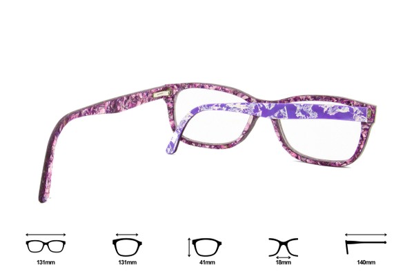Óculos Cutia - Roxo com Branco/Roxo Mare