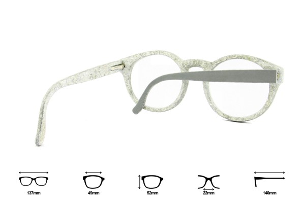 Óculos Bocaina - Cinza Sólido/Branco Mare