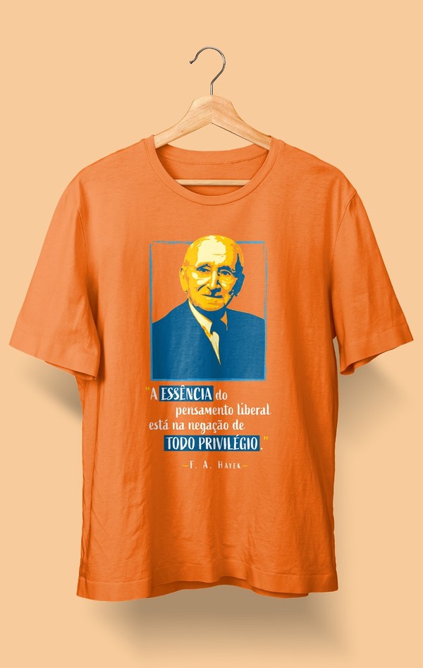 Foto do produto Camiseta Friedrich Hayek Laranja (Feminina)