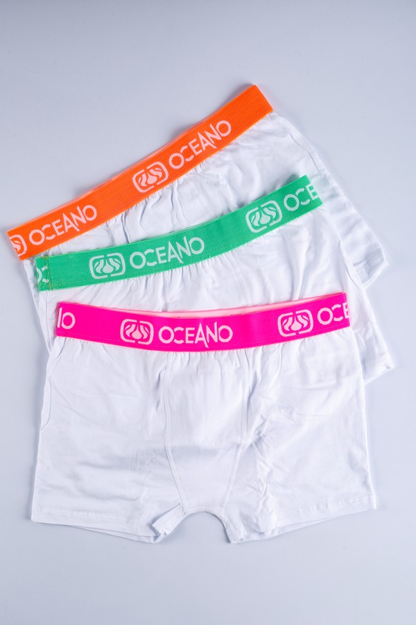 KIT 3 CUECAS BOXER OCEANO NEON