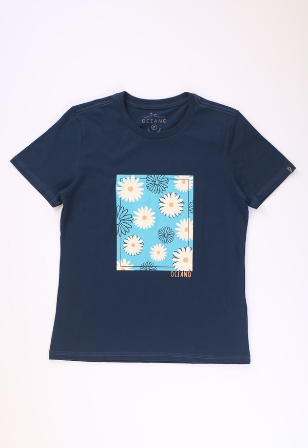 CAMISETA OCEANO FEMININA DAISY MALHA