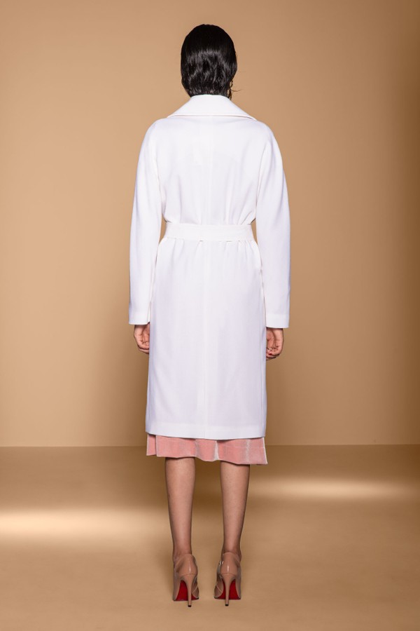Cappotto lã vestaglia Alessandra off-white