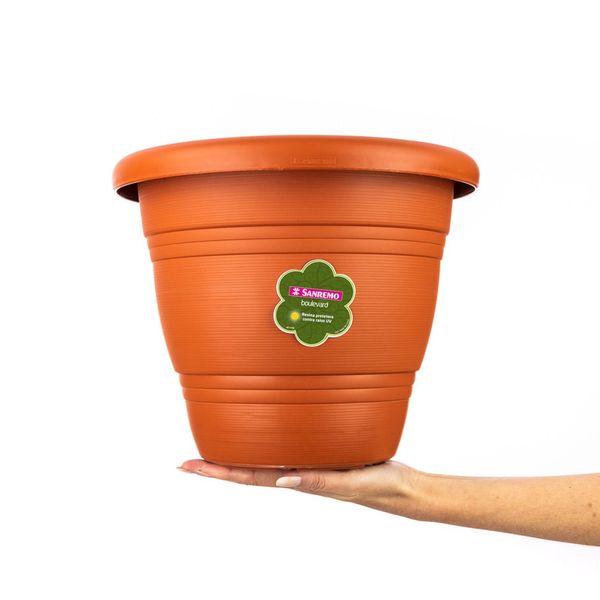 Foto do produto VASO REDONDO PLÁSTICO SANREMO 28CM | MACETA SANREMO REDONDA PLÁSTICO 28CM | ROUND PLASTIC SANREMO PLANTER 11´´