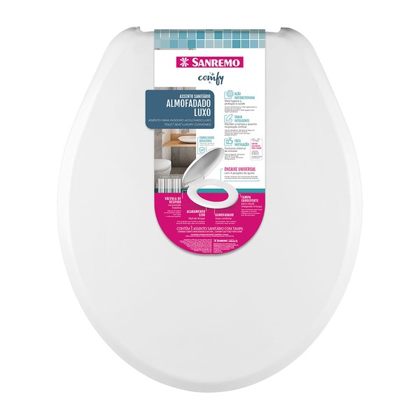 Foto do produto ASSENTO SANITÁRIO ALMOFADADO LUXO | ASIENTO SANITARIO DE LUJO ACOLCHADO | LUXURY CUSHIONED TOILET SEAT